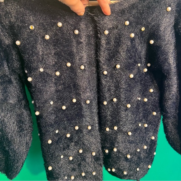 Jacket for Teens luxurious artificial fur Decorated with pearls and beads - Picture 6 of 7